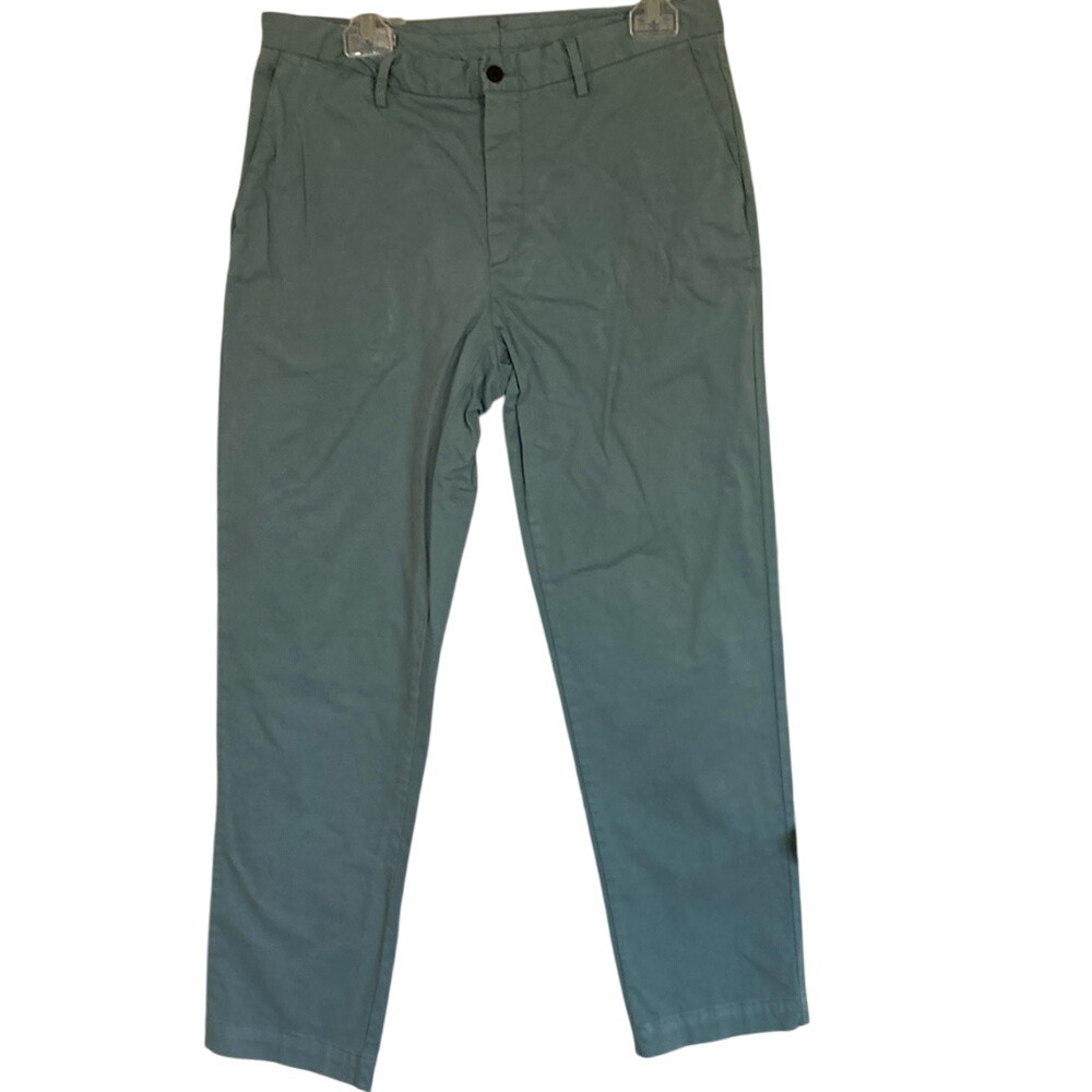 Ledbury Men's Blue Green Chino Pants Size 33x30 Classic Cotton Blend Casual